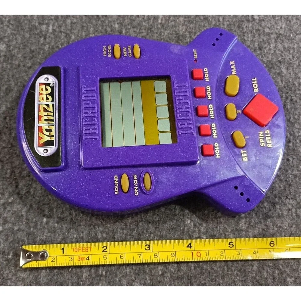 2 Vintage Handheld Games 2000 Radica Tetris - Yahtzee - Wheel of Fortune